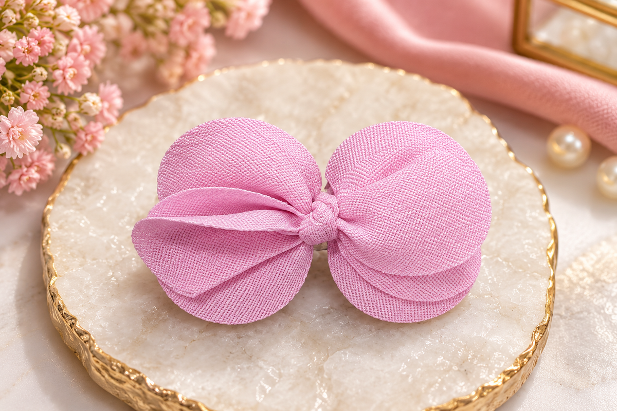 Pink Bow Kids Hair Pin