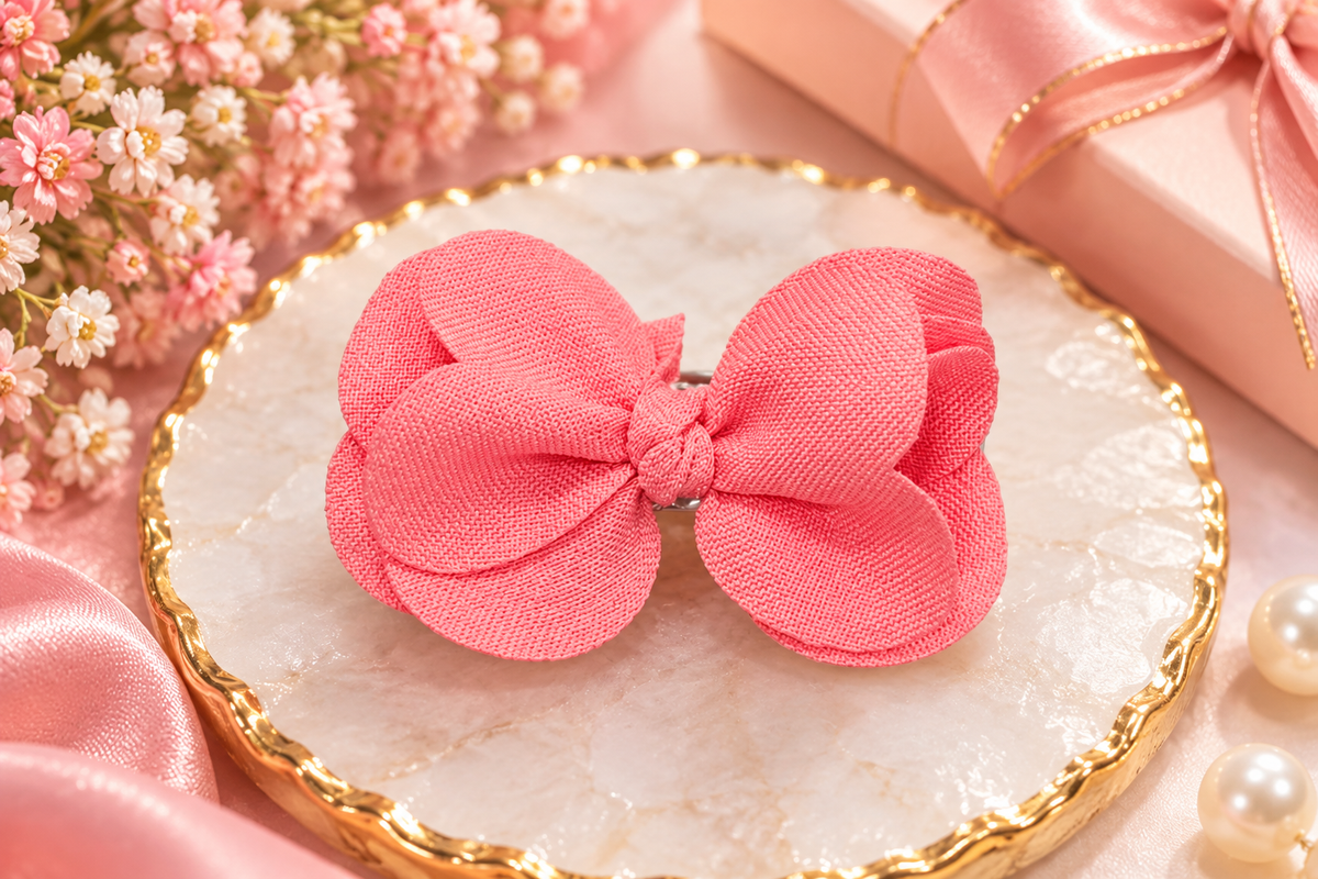 Pink Mini Bow Kids Hair Pin