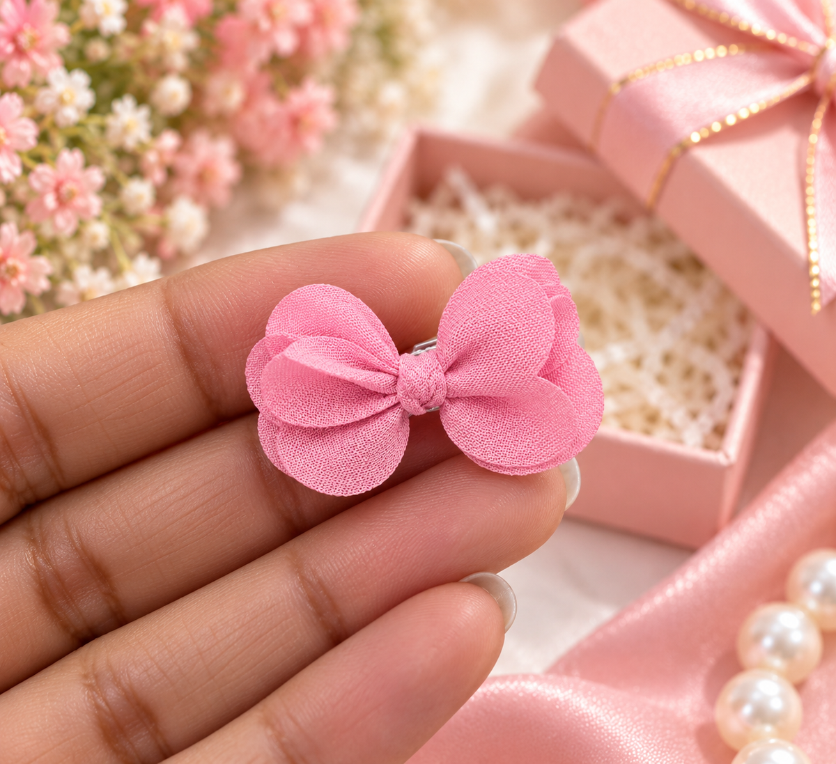 Pink Mini Bow Kids Hair Pin