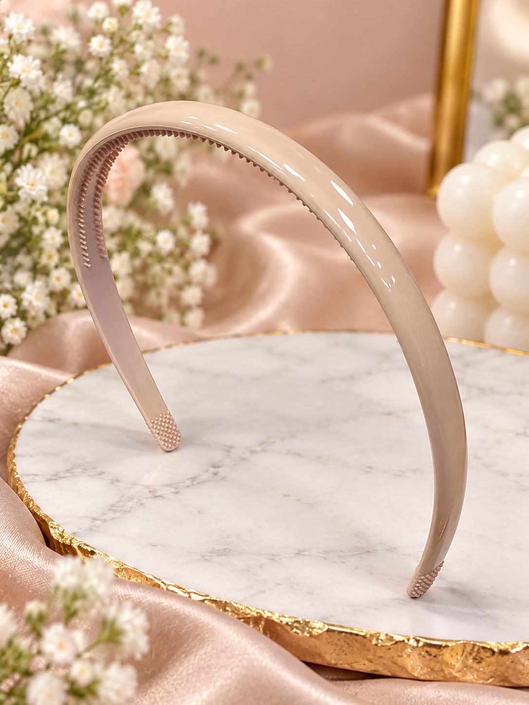 Beige Plain Hair Band