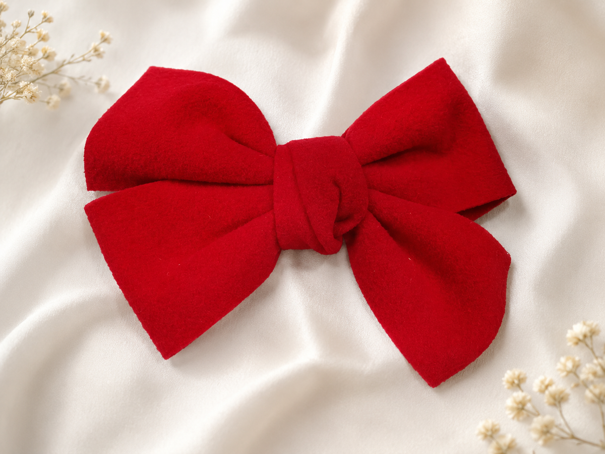 Red Bow Hair Clip for Women & Girls