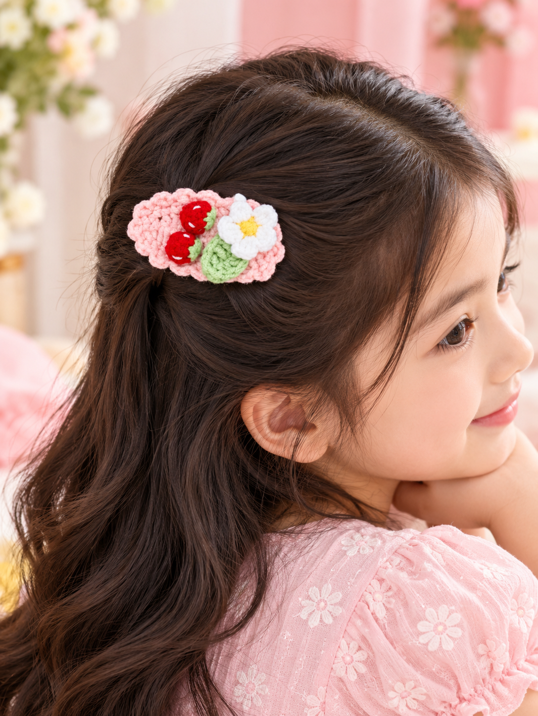 Cherry Flower Kids Hair Pin
