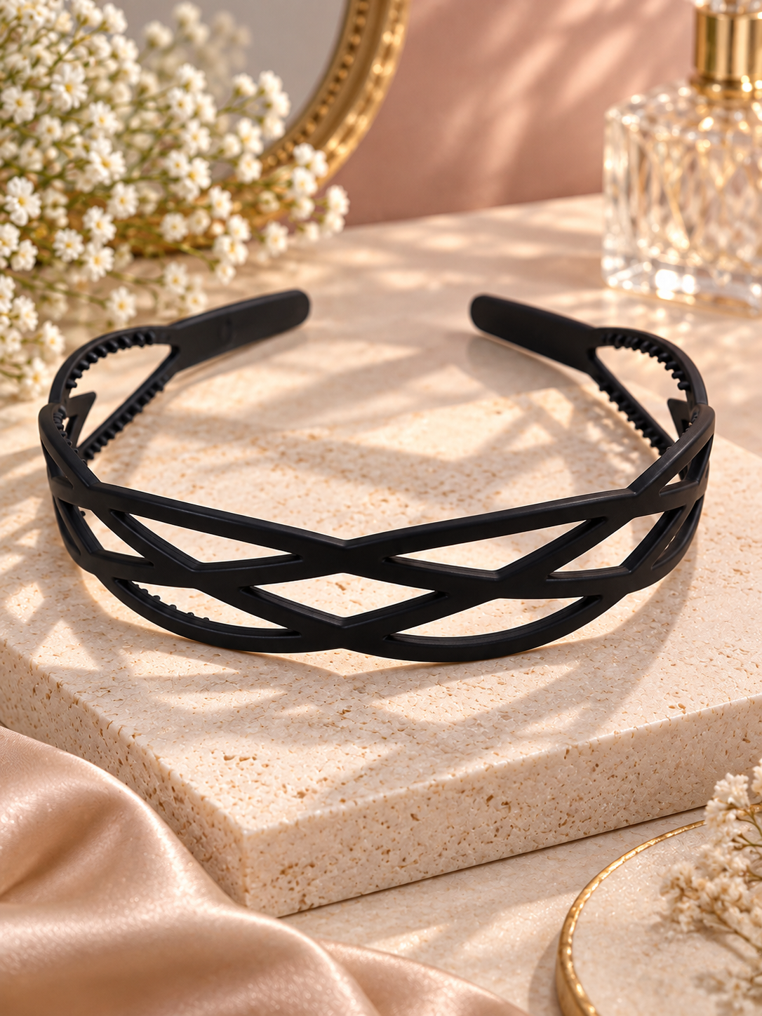 Black Cross Design Hair Band