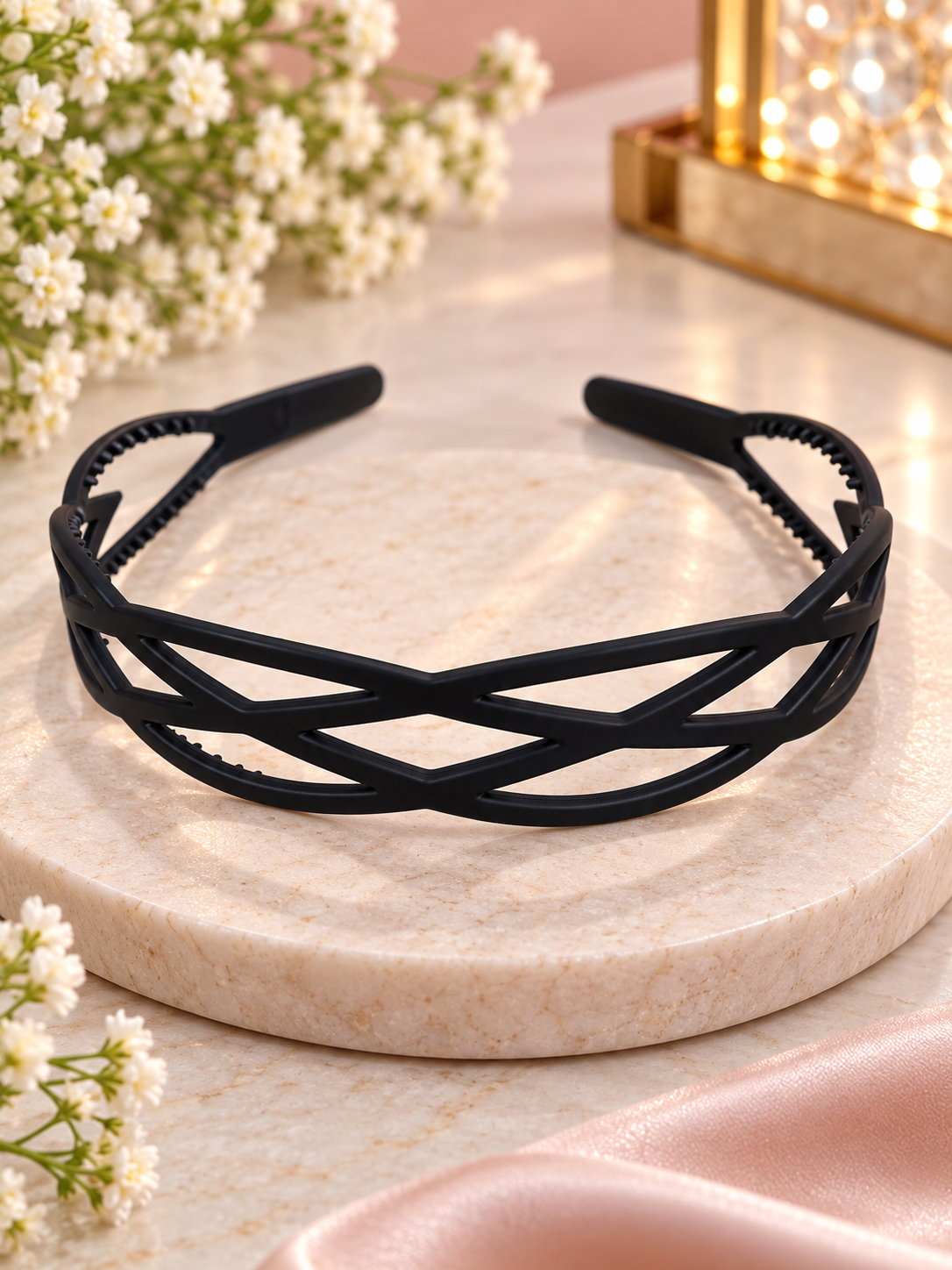 Black Cross Design Hair Band