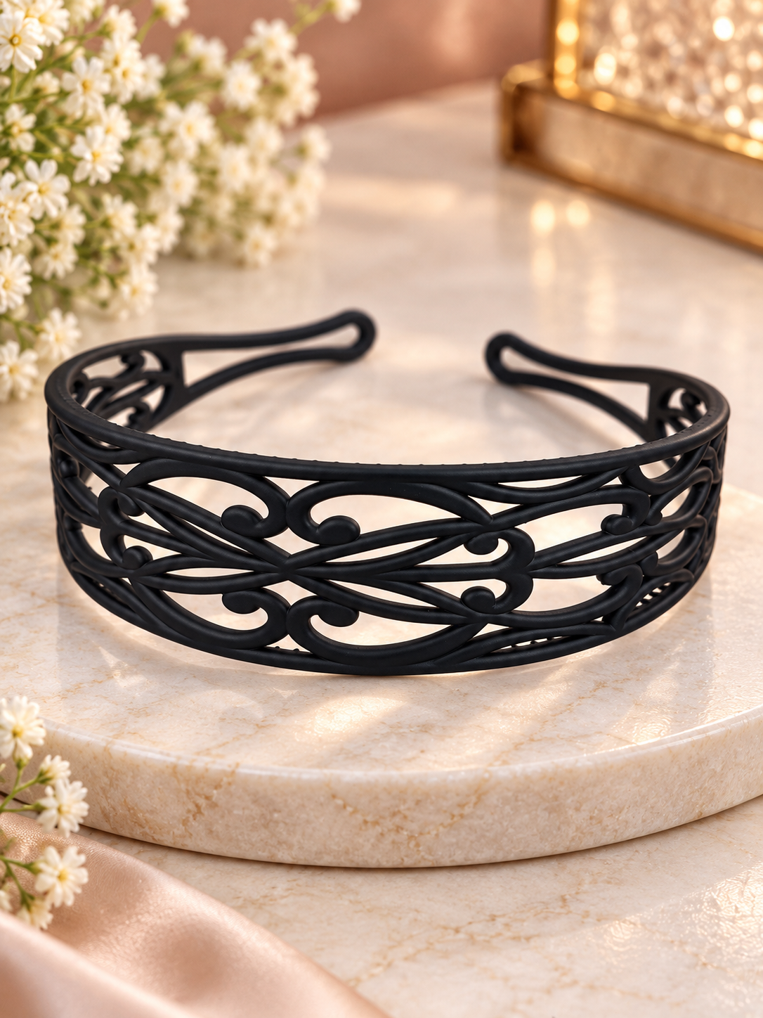 Black Wide Decorative Hair Band