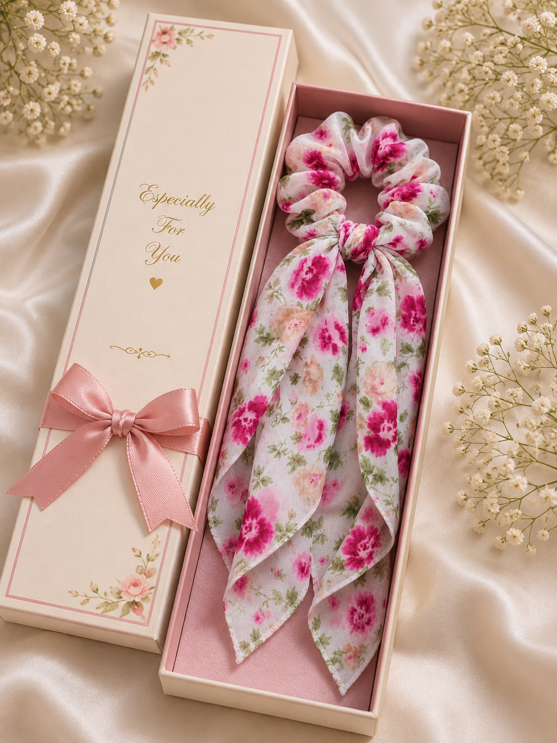 Floral Print Hair Scrunchie