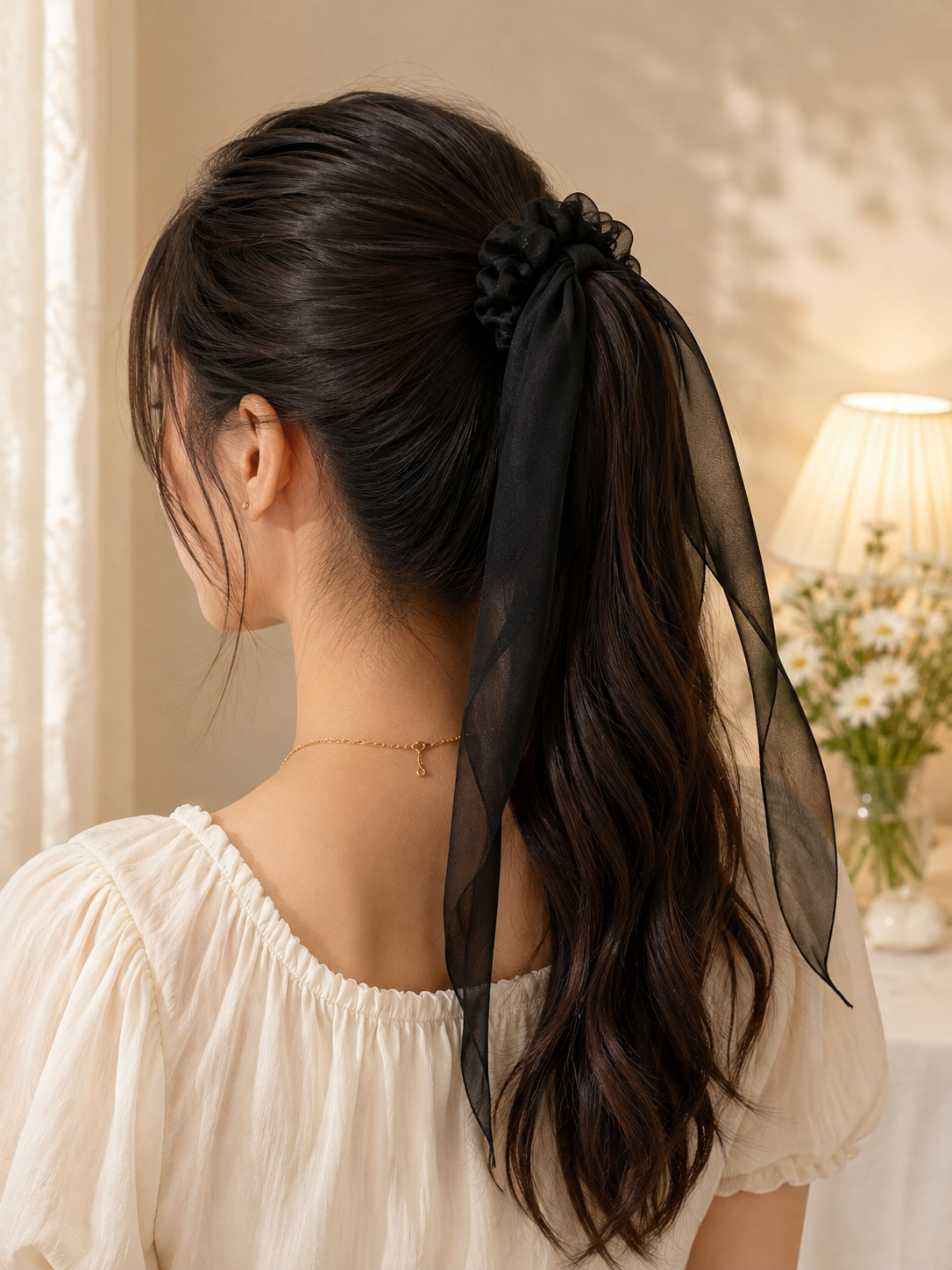 Black Organza Scrunchie