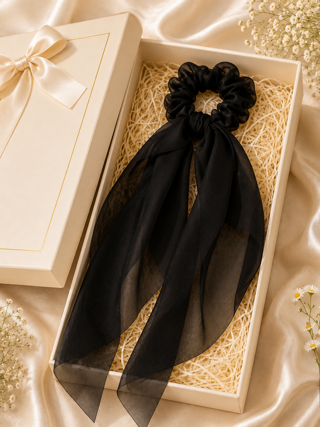 Black Organza Scrunchie
