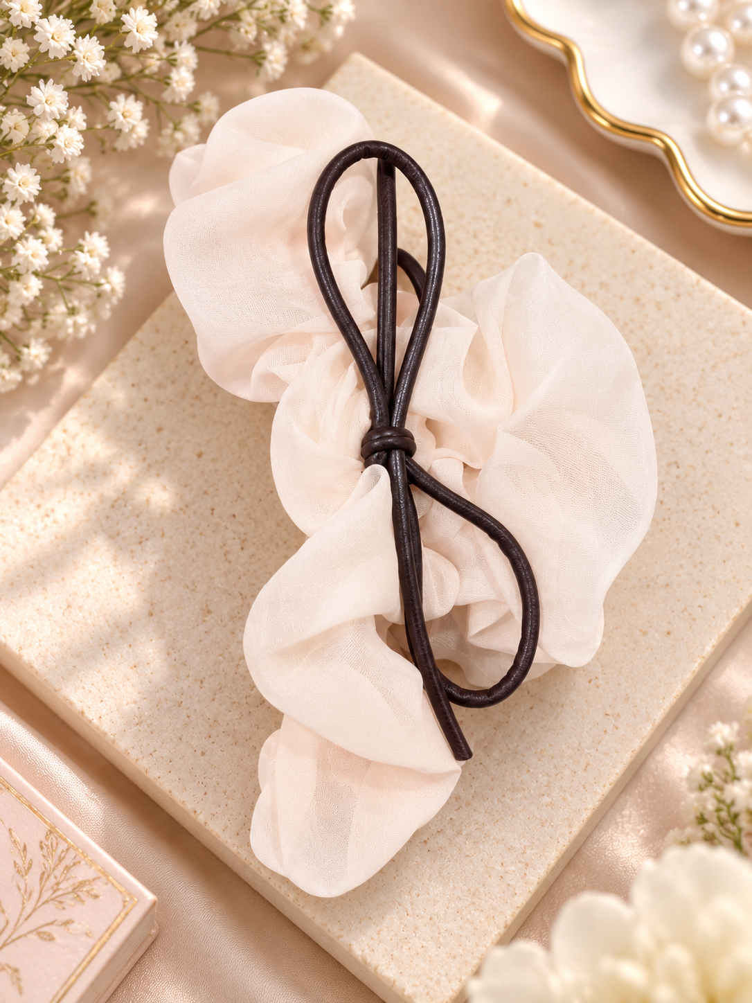 Ivory Bow Hair Tie