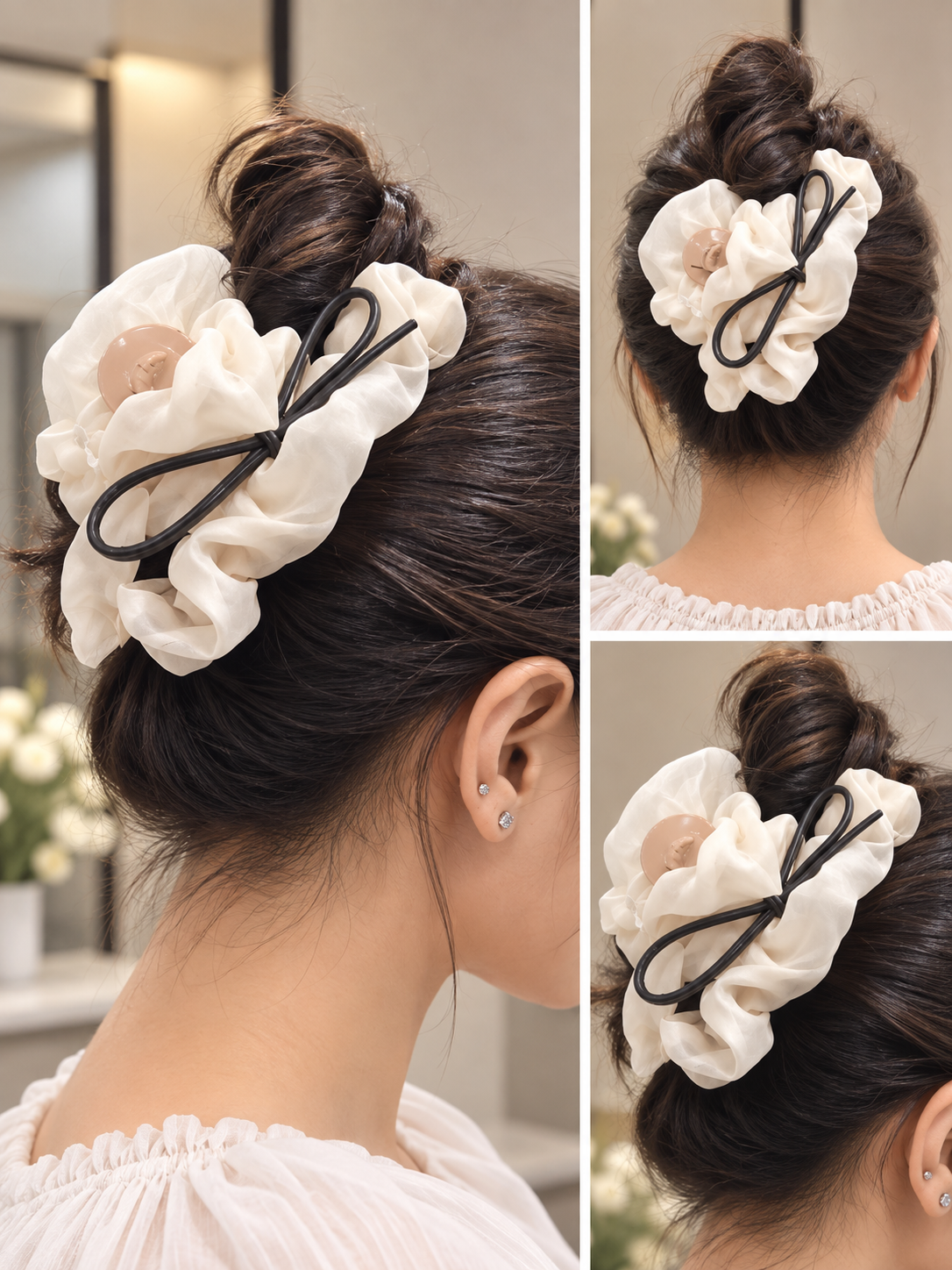 Ivory Bow Hair Tie