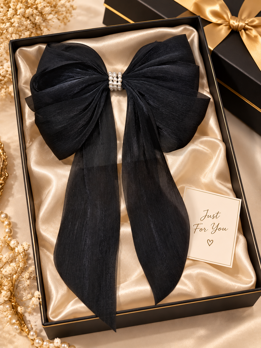 Black Pearl Hair Bow