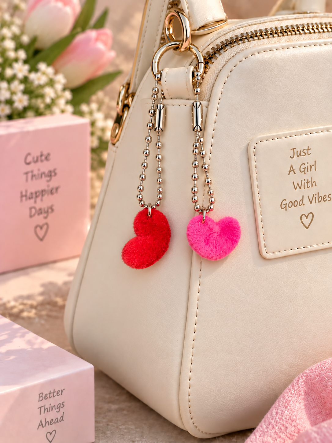 Heart & Smiley Soft Keychain Set