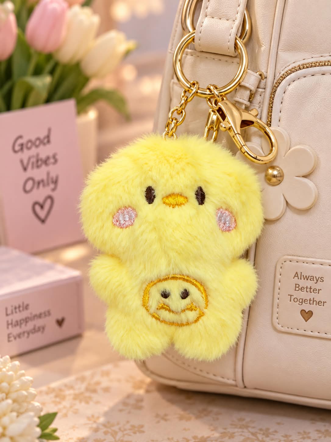 Cute Yellow Duck Plush Keychain