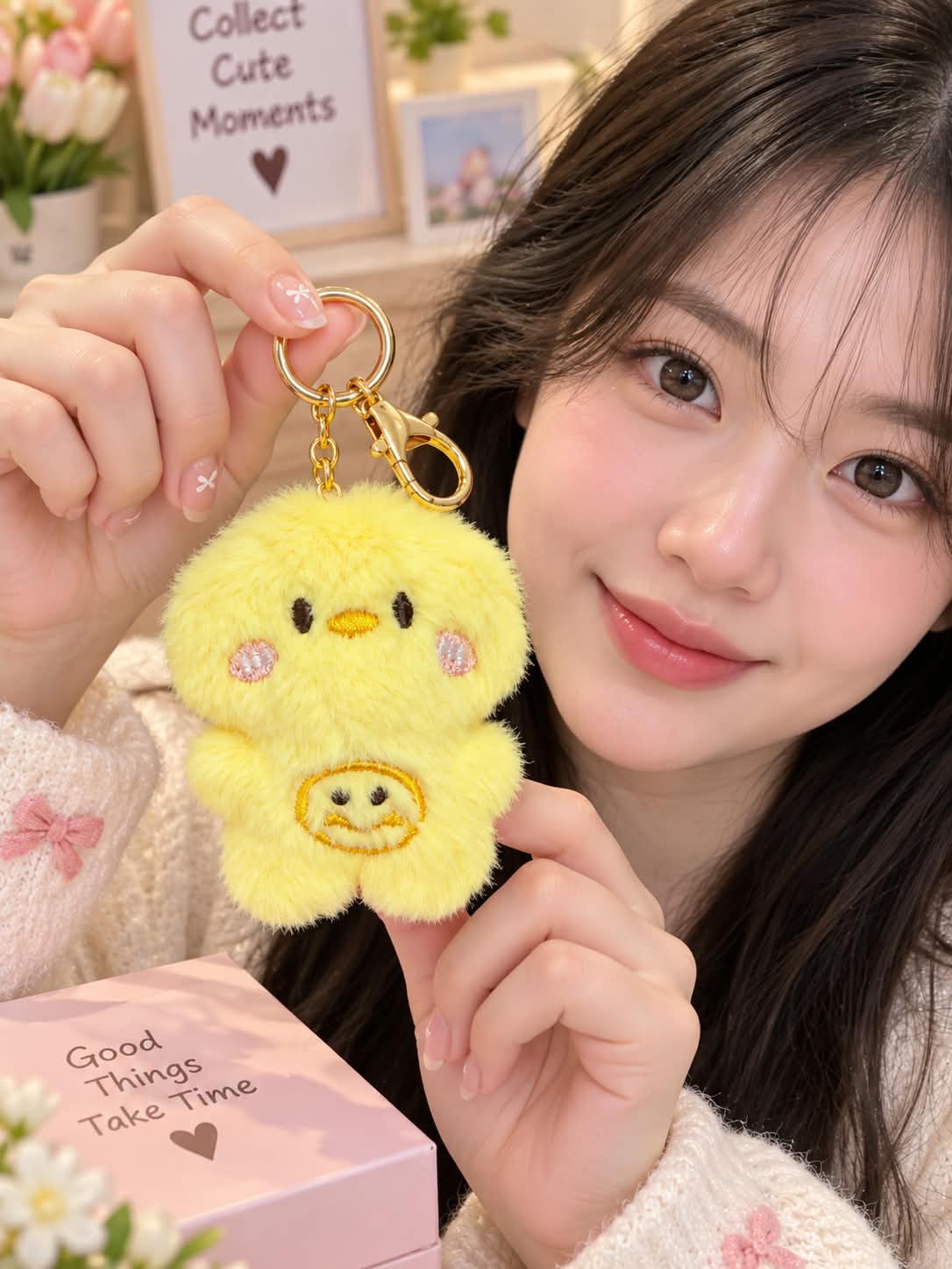 Cute Yellow Duck Plush Keychain