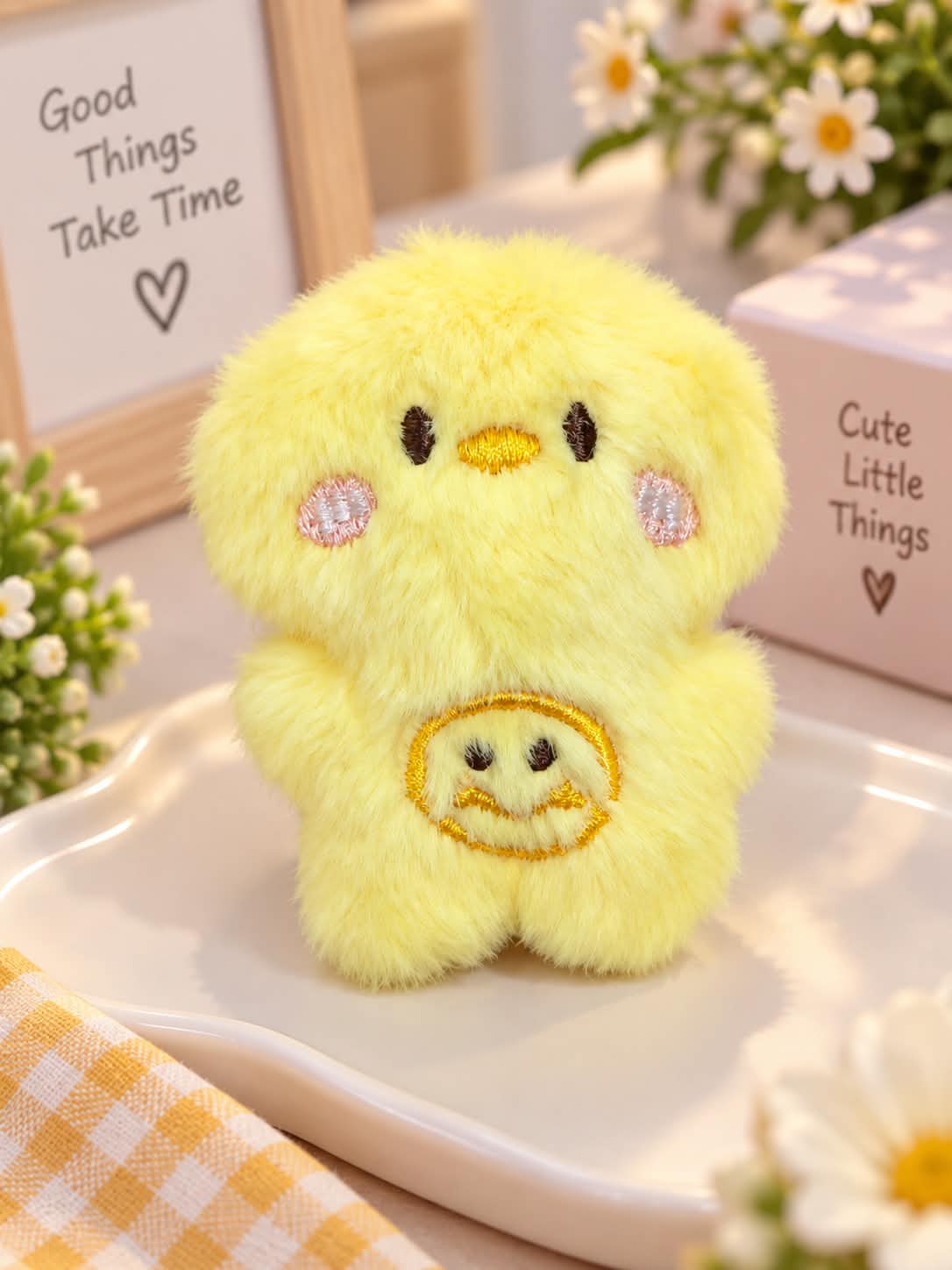 Cute Yellow Duck Plush Keychain