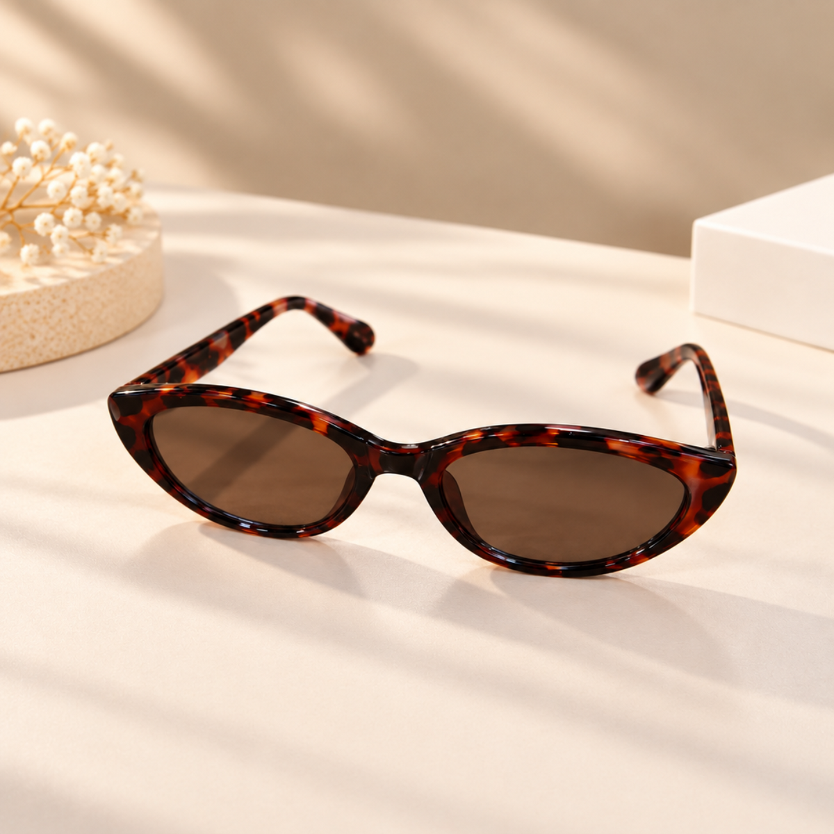 Tortoiseshell Oval Frame Sunglasses