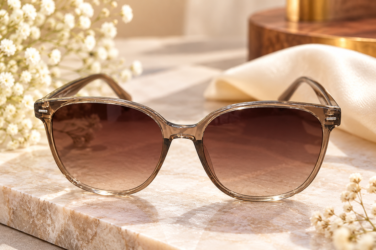 Brown Gradient Square Sunglasses
