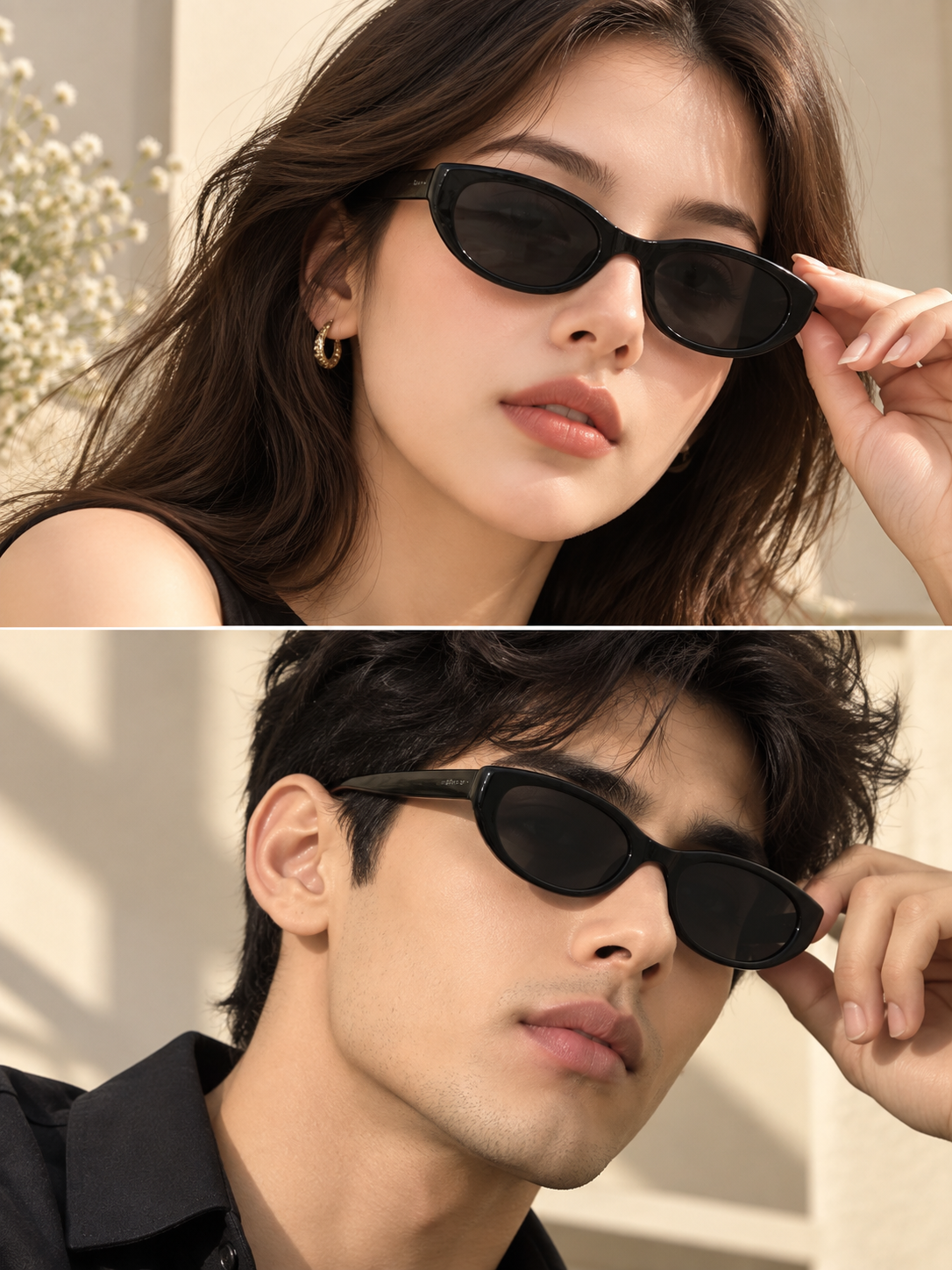 Black Oval Frame Sunglasses